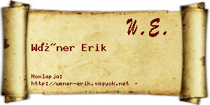 Wéner Erik névjegykártya